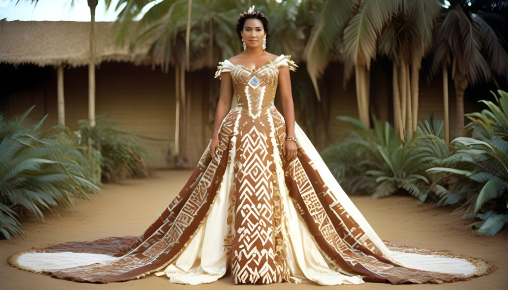 Samoan Inspired Wedding Gown Design #41 - Ballgown silhouette,